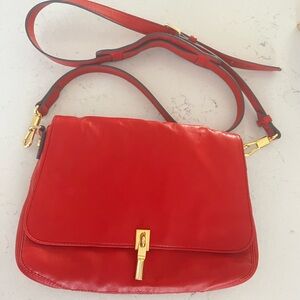 Elizabeth and James Leather Cynnie Crossbody Bag in Cherry Red